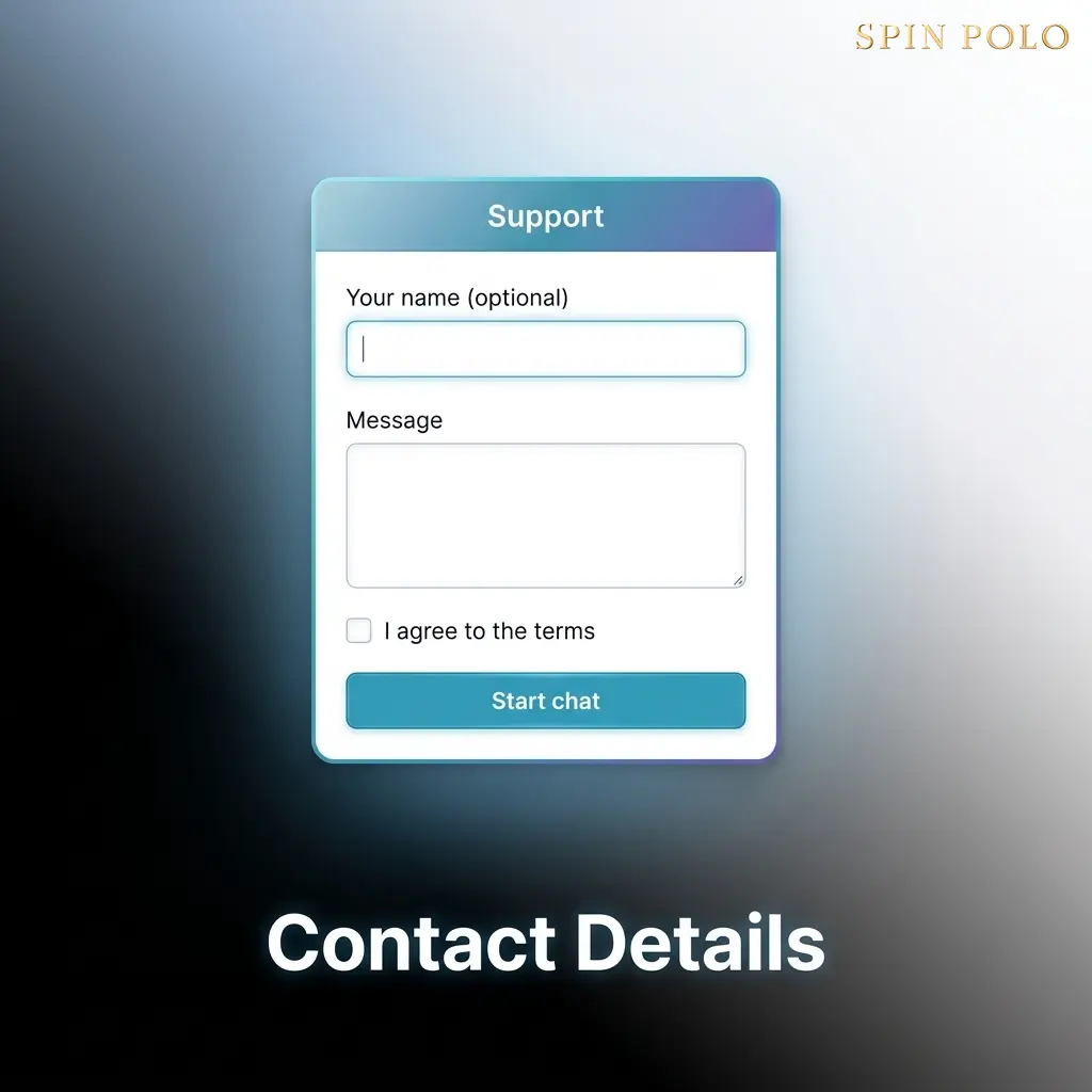 Spinpolo customer support contact options including live chat, email, FAQ, and responsible gambling help for Canadian players