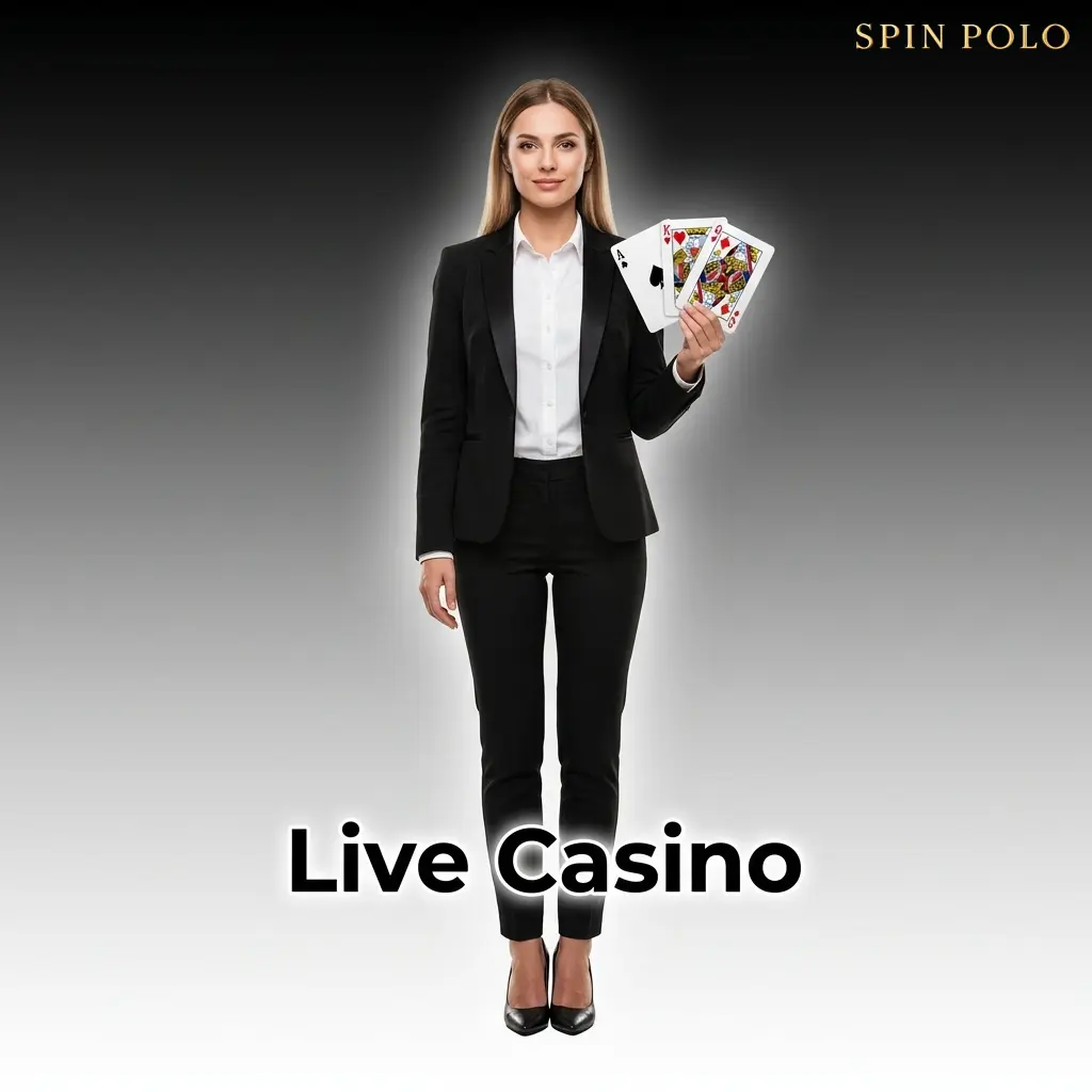 Professional live casino dealer at Spinpolo with HD video streaming for roulette, blackjack, baccarat, and game shows