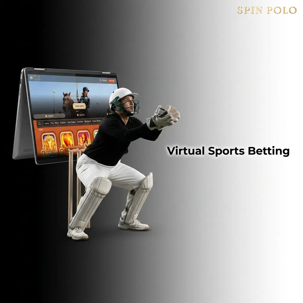 Virtual sports betting interface showing simulated football, horse racing, basketball, and tennis options for Canadian players
