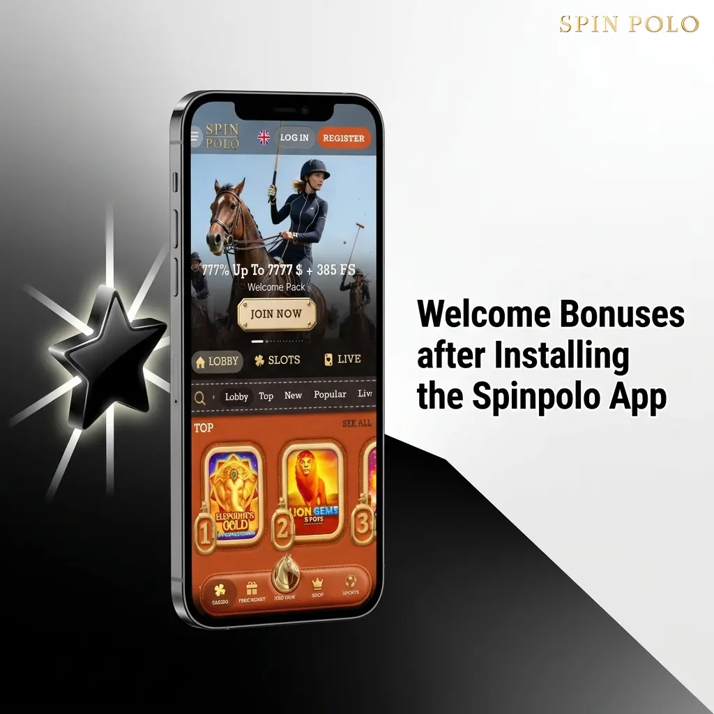 Spinpolo app welcome bonus offering up to 7,777 CAD and 385 free spins for new Canadian players